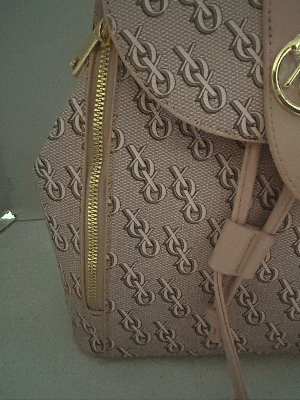 XOXO Drawstring Backpack — Blush Pink Designer-Inspired Women’s Bag